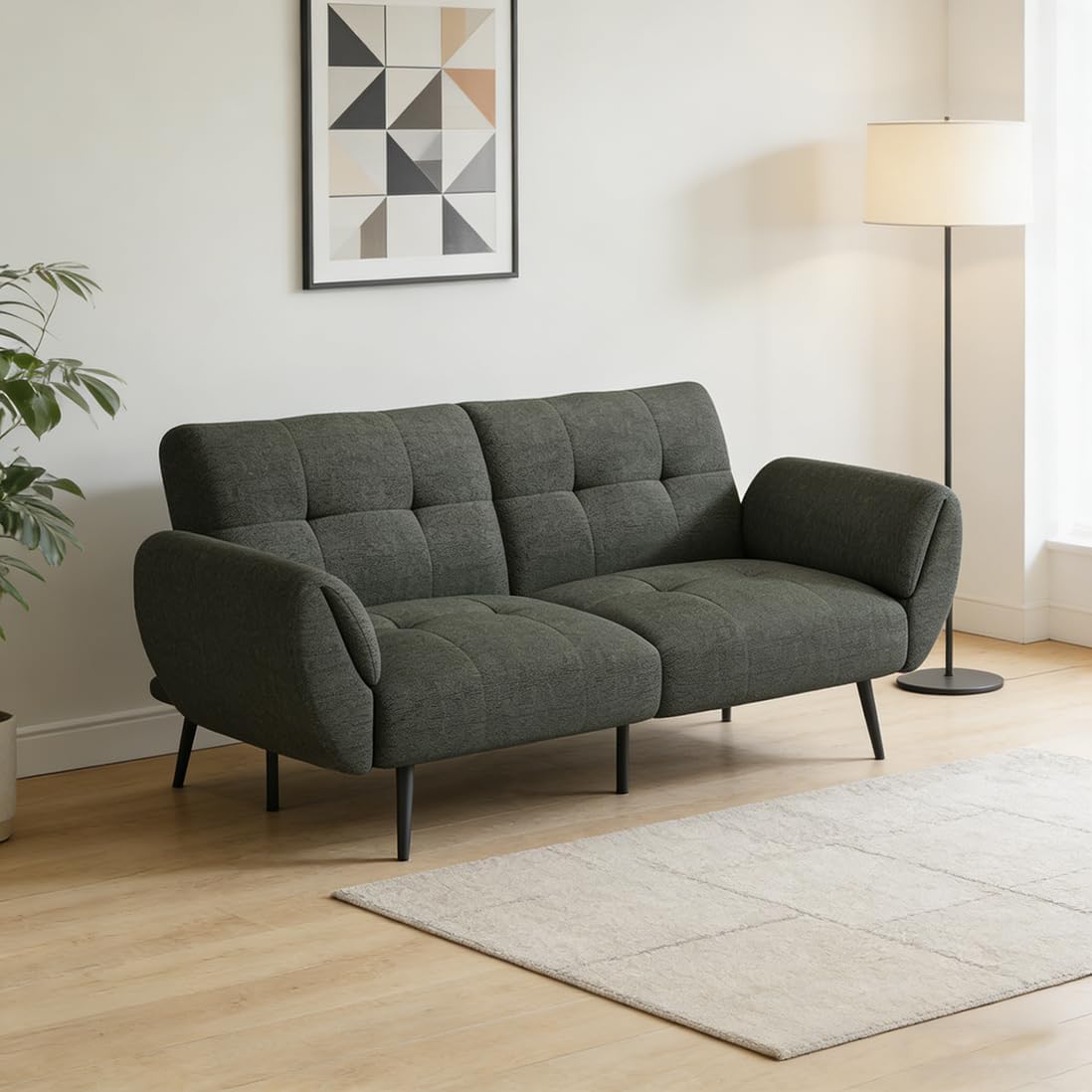 JIEXI sofá 3 plazas, Respaldo no Plegable, 191 x 83 cm