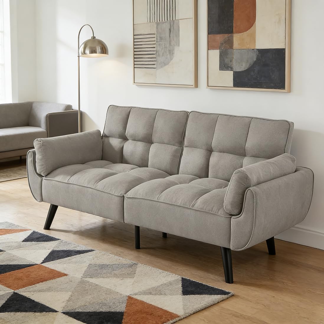 JIEXI sofá 3 plazas, Respaldo no Plegable, 191 x 83 cm