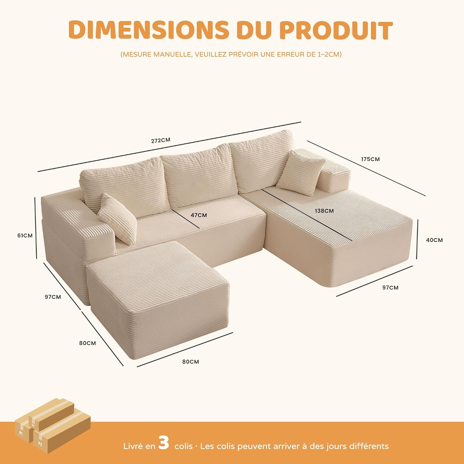 Sofá esquinero con función Cama y Chaise Longue